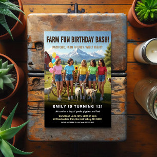 Fun on the Farm Birthday Bash Postcard