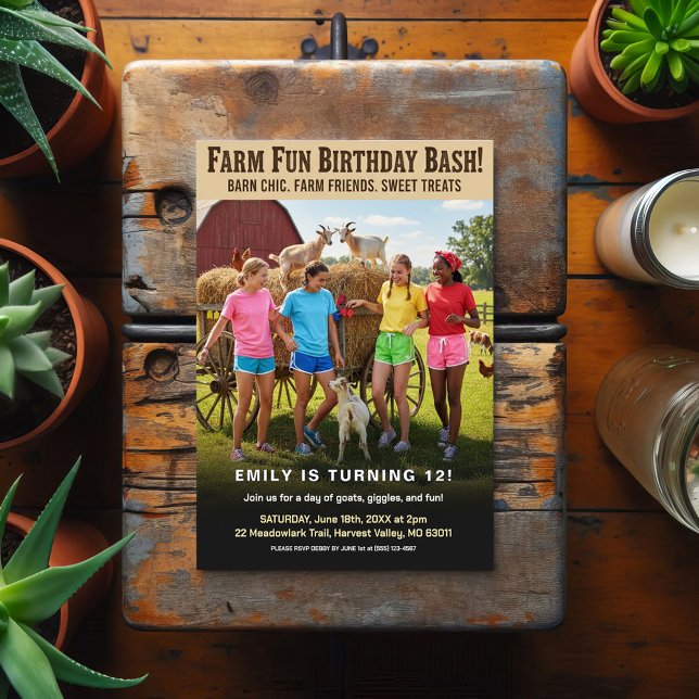 Fun on the Farm Birthday Bash Postcard (Creator Uploaded)