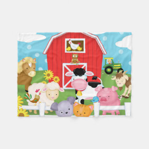 Fun on the Farm Flannel Blanket