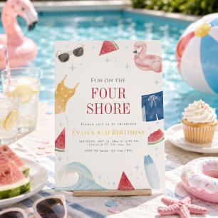 Fun On The Four Shore Summer Beach Coastal Invitation