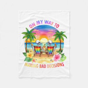 Fun On Way to Making Bad Decisions LGBT Skeleton Fleece Blanket