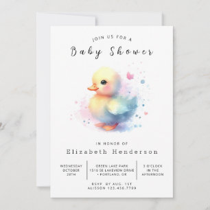 Fun Online Duck Baby Shower Invitation