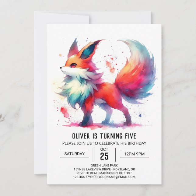 Fun Online Fox Birthday Invitation (Front)