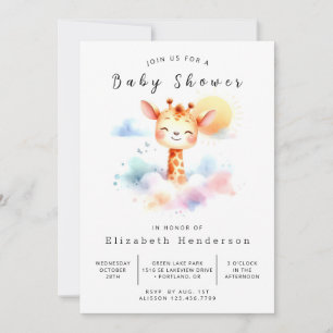 Fun Online Giraffe Baby Shower Invitation
