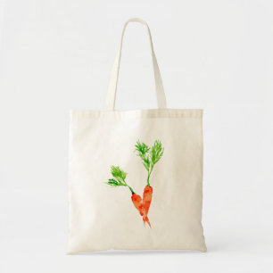Fun orange carrots vegetable watercolor pattern tote bag
