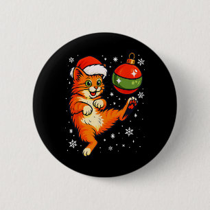 Fun Orange Cat Humor Christmas Ornament Footll Soc 6 Cm Round Badge