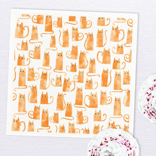 Fun Orange Cat Napkin