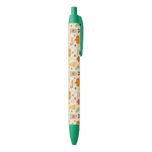 Fun Orange Fall Pattern Black Ink Pen