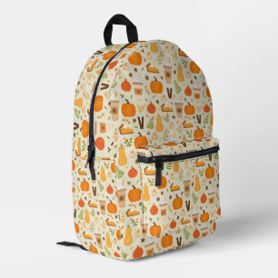 Fun Orange Fall Pattern Printed Backpack