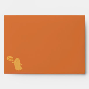 Fun Orange Ghost Halloween invitation Envelope