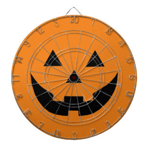 Fun orange Jack o lantern pumpkin face Halloween Dartboard