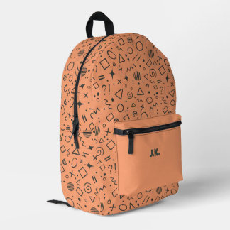fun orange peach retro design printed backpack