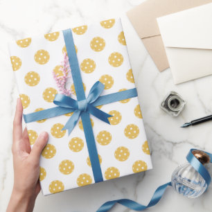 Fun Orange Pickleball Pattern Gift  Wrapping Paper