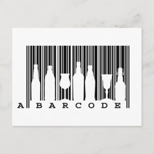 Fun original © black and white bar code (barcode), postcard