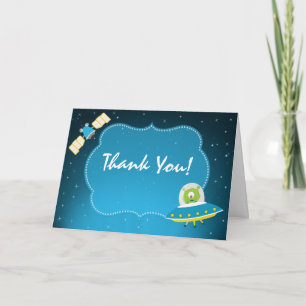 Fun Outer Space Alien Boy Thank You Card