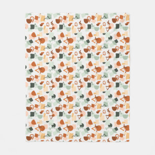 Fun over White Fleece Blanket