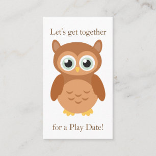 Fun Owl Playdate Calling Card