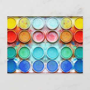 Fun paint colour box postcard