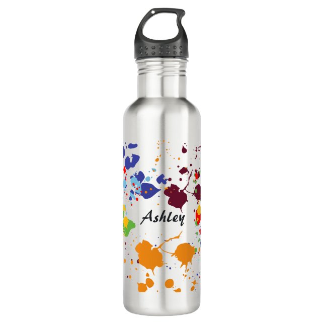 Fun Paint Drips Colourful Name Spring  710 Ml Water Bottle (Front)