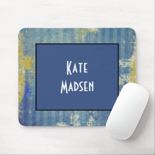 Fun Painted Denim Pattern Personalised Mouse Pad