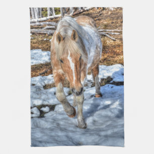 Fun Palomino Paint Ranch Horse Animal-lover Photo Tea Towel