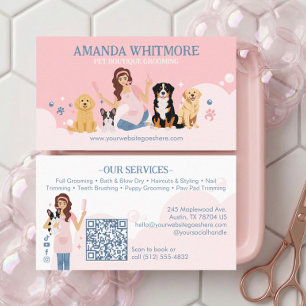 Fun Pampered Pet Dog Groomer Professional Stylist Business Card
