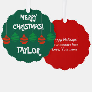 Fun paper Christmas ornament card with envelope