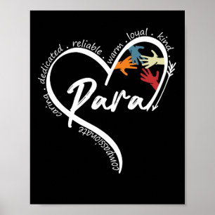 Fun Paraprofessional Graphic Tees Tops Back To Sch Poster