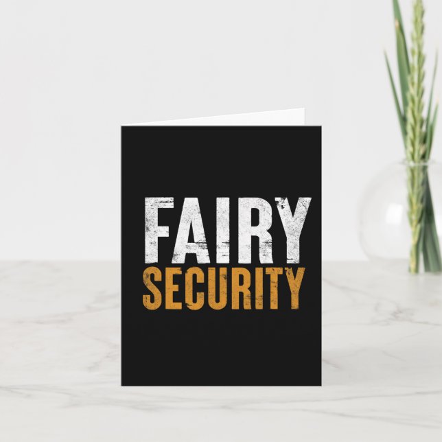 Fun Parents Lazy Easy Costume Fairy Security Hallo Card (Front)
