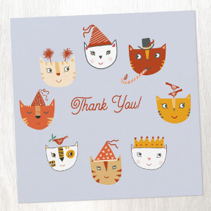 Fun Party Cat Thank You Card