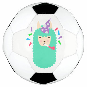 Fun Party Emoji Llama Soccer Ball