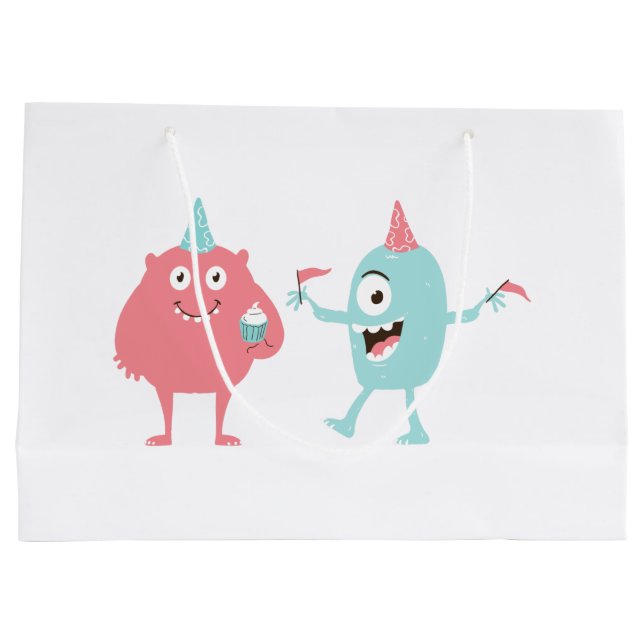 Fun Party Monsters Large Gift Bag (Back)
