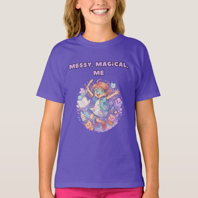 fun pastel artsy girls shirt (Front)