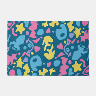 Fun pastel colourful vibrant shapes doormat