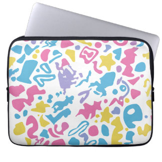 Fun pastel colourful vibrant shapes  laptop sleeve