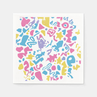 Fun pastel colourful vibrant shapes napkin