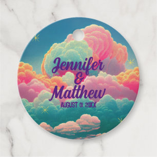 Fun Pastel Cotton Candy Clouds Favour Tags