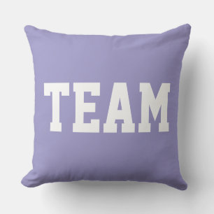Fun Pastel Purple Athletic Sporty TEAM White Text Cushion