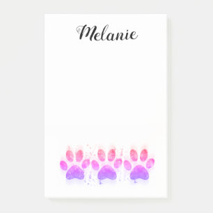fun paw print dog lovers custom post-it notes