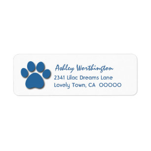 Fun Paw Print for Dog Lover V02 BLUE