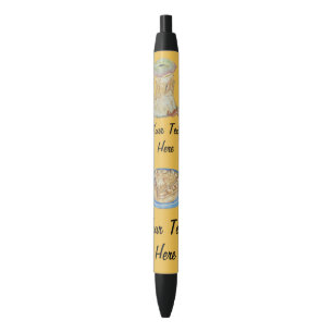 fun pen with apple core, apple pie and cute maggot