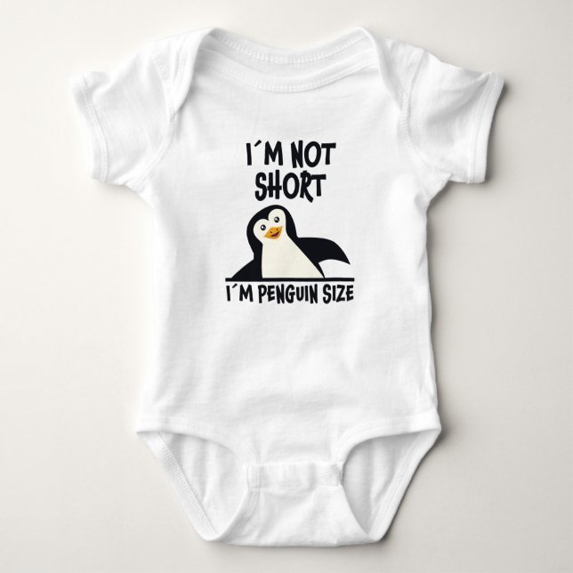 Fun Penguin Quote Design Little Tiny Penguins Gift Baby Bodysuit (Front)