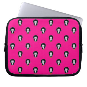 Fun Penguins over Hot Pink Pattern Laptop Sleeve