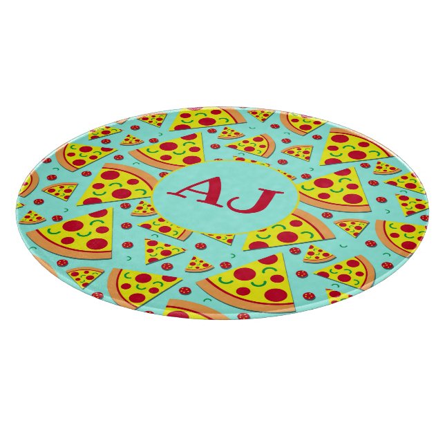 Fun Pepperoni Pizza Slices Food Pattern Cutting Board (Corner)