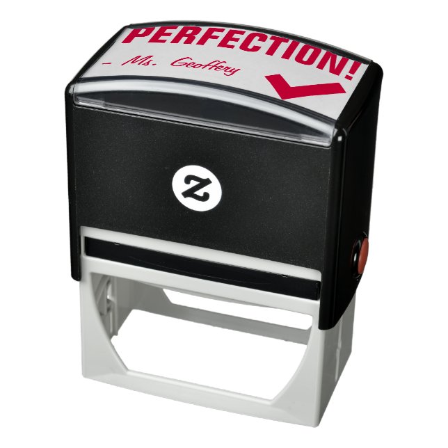 Fun "PERFECTION!" + Educator's Name Rubber Stamp (Product)