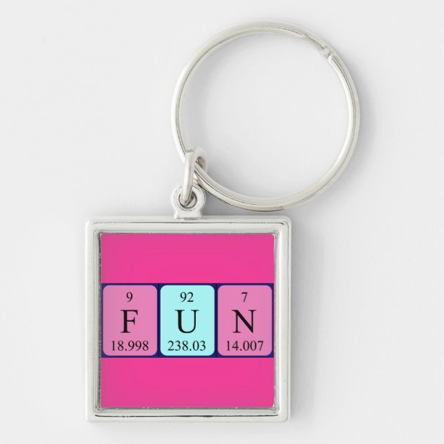 Fun periodic table word keyring (Front)
