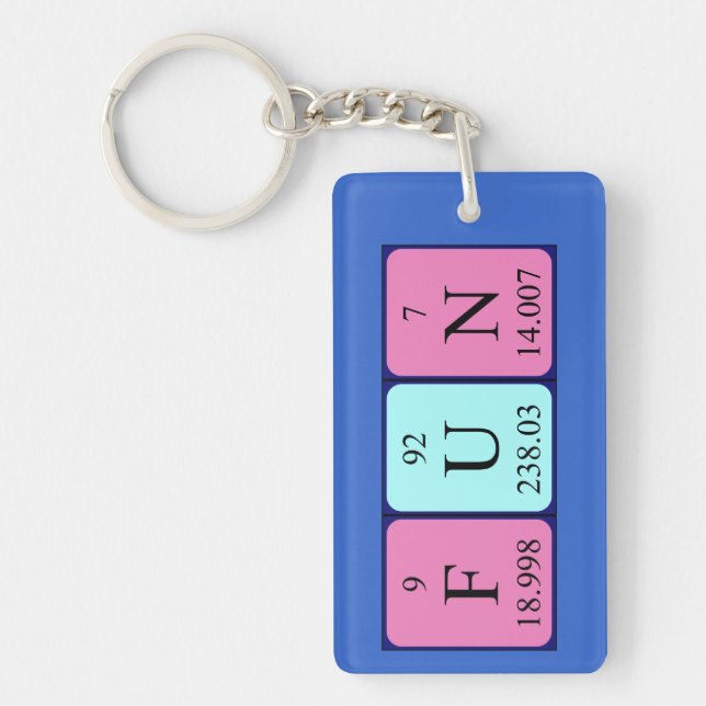 Fun periodic table word keyring (Front)