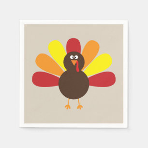Fun Perky Turkey Thanksgiving Napkin