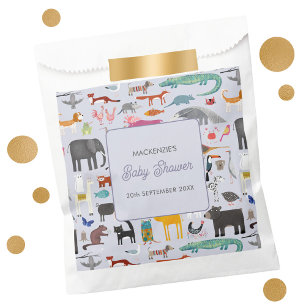 Fun Personalised Animal Baby Shower Favour Bags