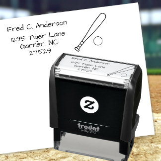 Fun Personalised Baseball Return Address Self-inking Stamp